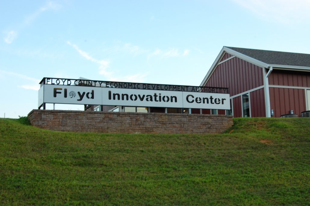 Outside the Floyd Innovation Center in Floyd County, VA.