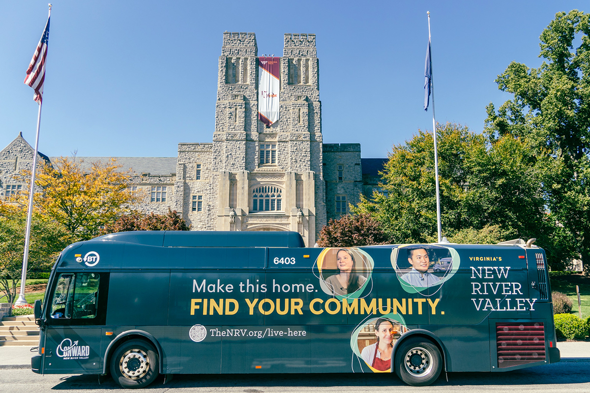 Blacksburg Transit NRV Bus Wrap Driveside