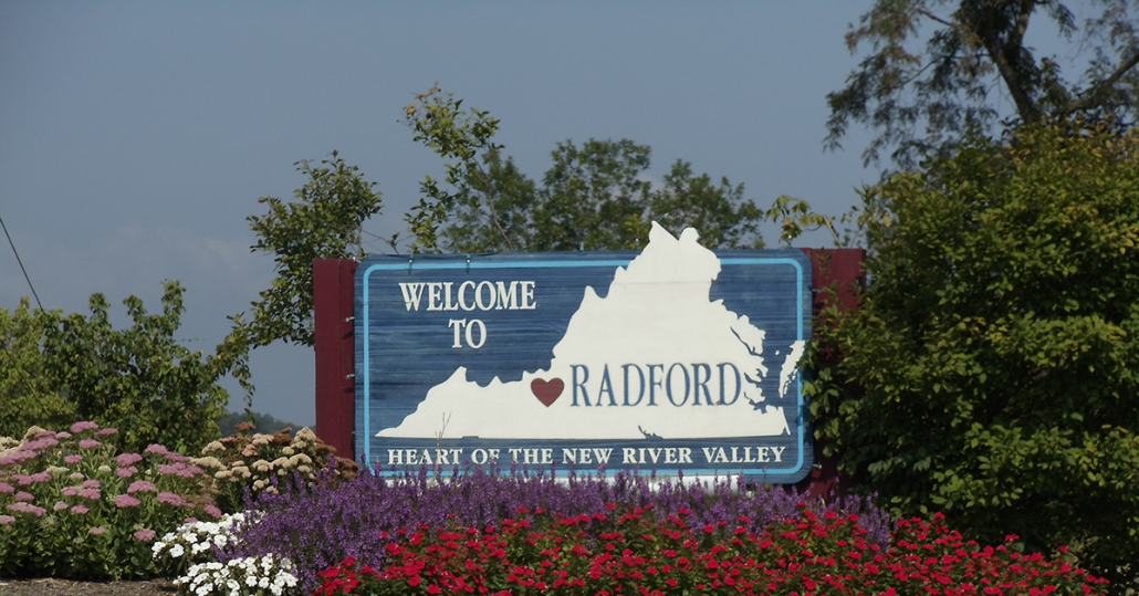 Radford sign_blog Virginia's New River Valley